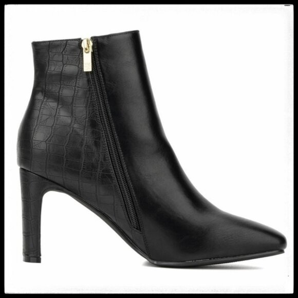 NWOT New York & Company Una Bootie Casual Zip Up Square Toe - Picture 1 of 14